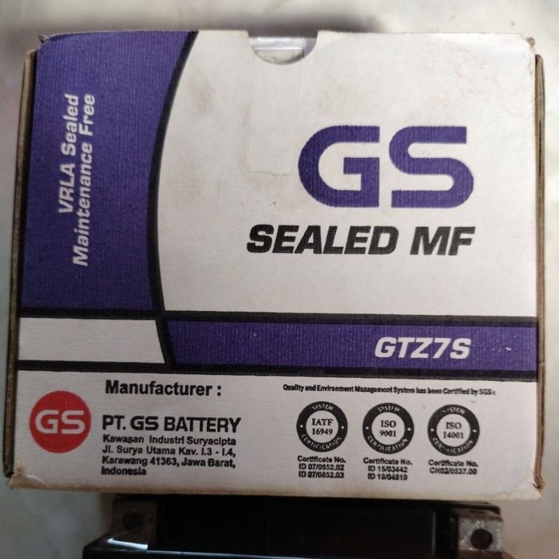 aki, Accu gs ORI gtz7s aki satria Fu, Beat fi new, vario 125,150