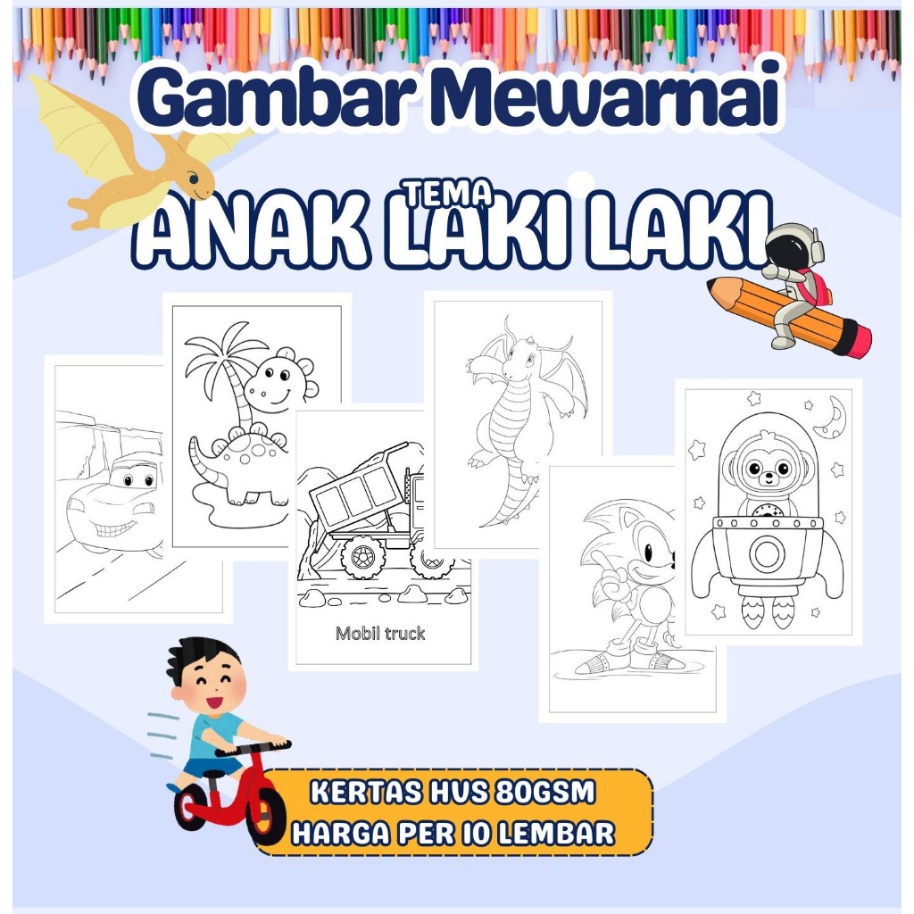 

Kertas Gambar Mewarnai Murah - Anak Laki Laki TK SD PAUD Remaja - Kertas HVS A4 A5 80 GSM - Bukan Buku Gambar Hanya Sketsa Per Lembar