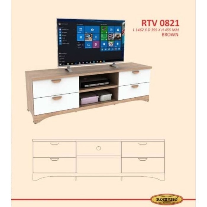 Meja TV Rak Tv Minimalis Modern Bufet Tv Kayu RTV 0821 Romaro bandung