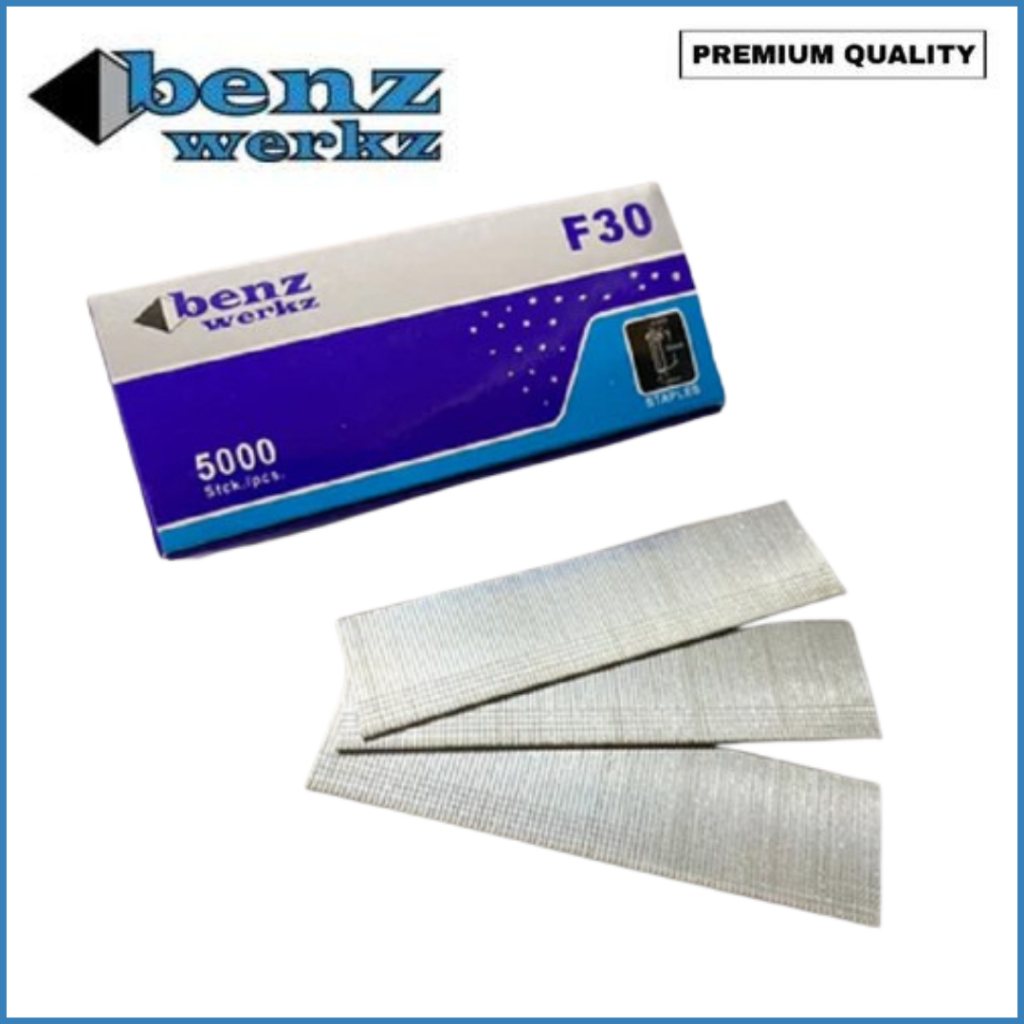 

BENZ Isi Staples Paku Tembak F30 LURUS 5000pcs BENZ / Refil Isi Ulang Mesin Air Nailer Angin Stapler Gun