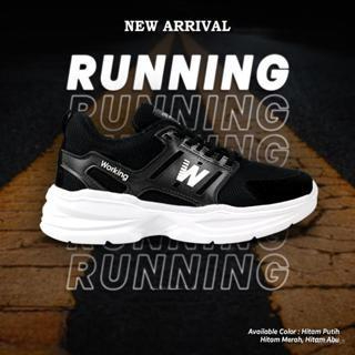 Sepatu Pria Running Cowok Original Olahraga Lari Hitam Polos Sepatu Senam Jogging Pria Working T 29