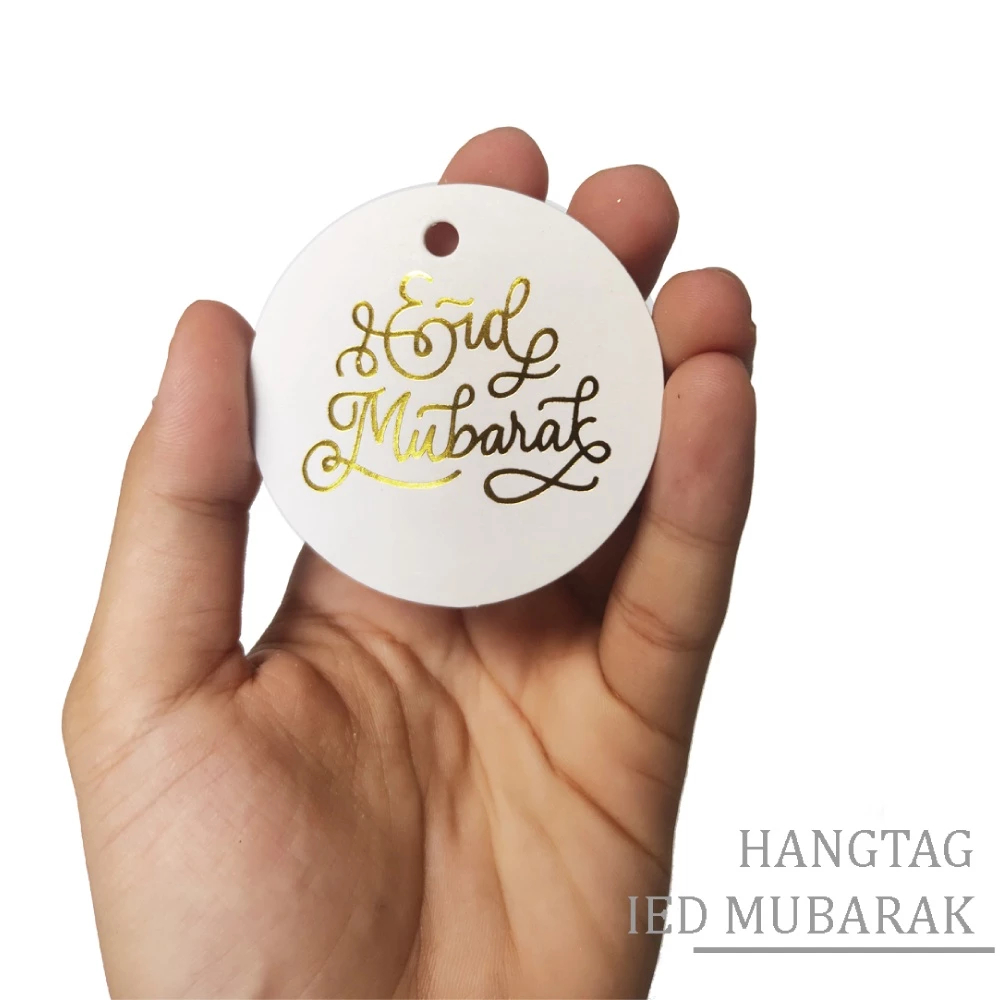 

hangtag diameter 6cm hitprint gold tambahan aksesoris untuk box kemasan white ivory