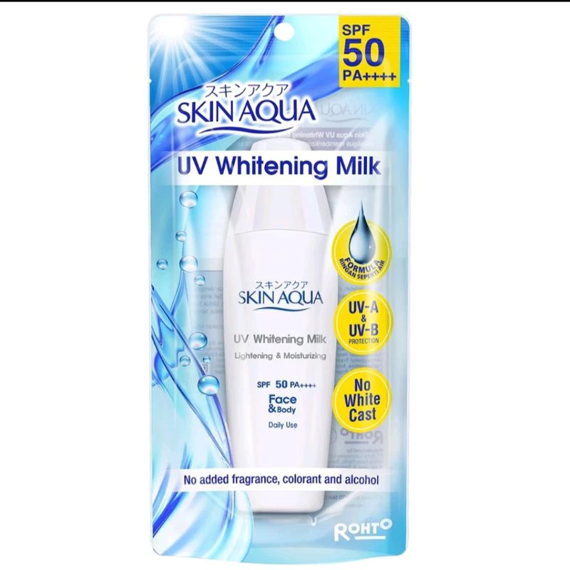 Skin Aqua UV Whitening Milk SPF 50 PA++++ | Sunscreen ( Tutup Putih )