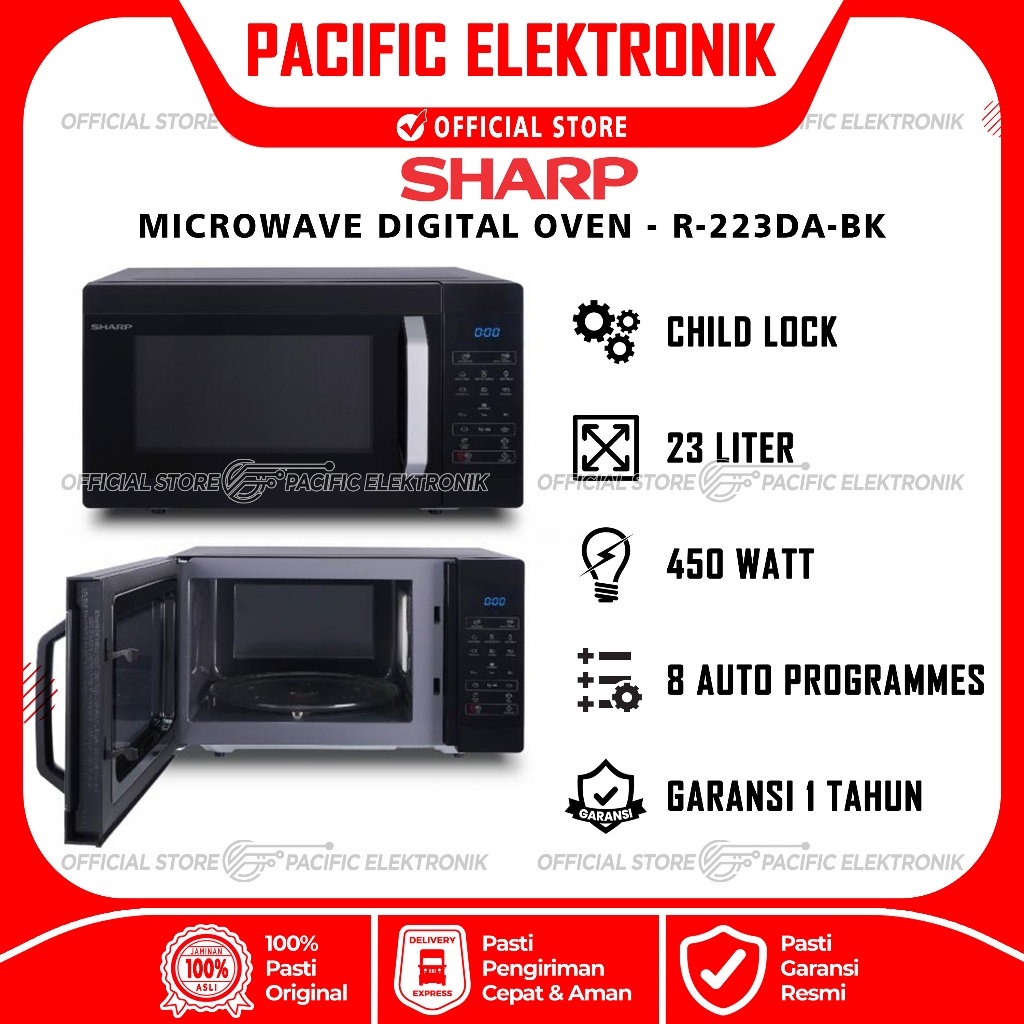 Microwave Sharp 23Liter R-223DA-BK / R223DABK / 223DA