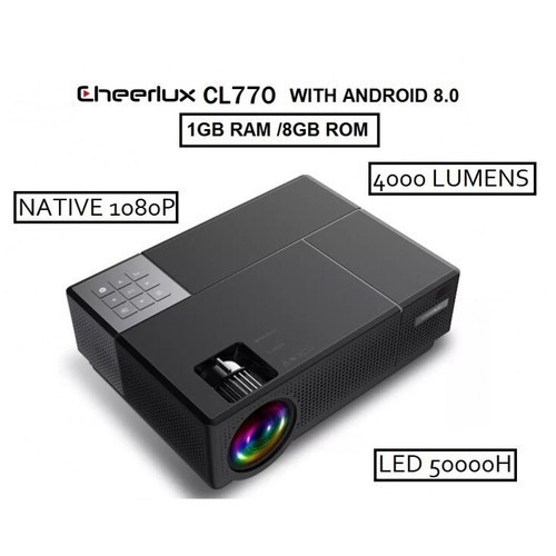 Proyektor Cheerlux CL-770 Android 4000 Lumens Projector Full HD 1080P - CL770 ANDROID
