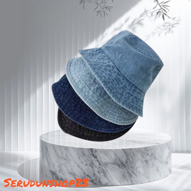 Backet Hat Jeans Wash Unisex Topi Backet Denim Spring Fhasionable Terlaris