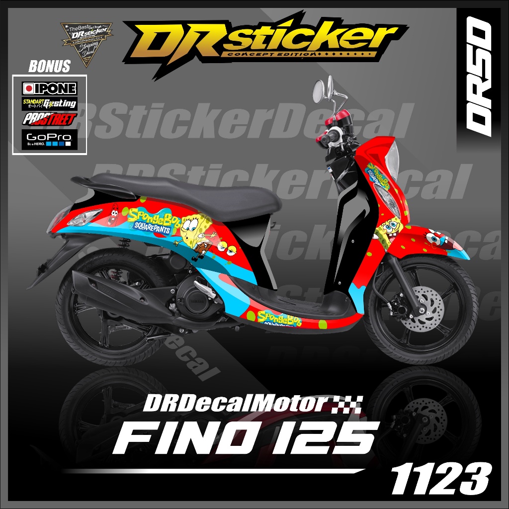 Decal Fino Full body + Stiker Dashboard Fino FI 125 Fino Premium Fino Grande Spongebob