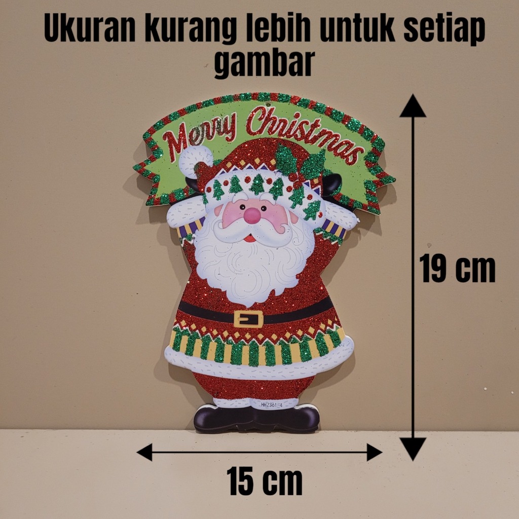 Evrydaygift 1 Pcs Hiasan Dinding Gantung Pintu Natal Christmas Ornamen Dekorasi Gabus