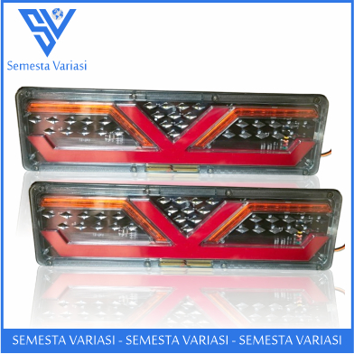 LAMPU STOPLAMP REM BELAKANG TRUK MODEL NEW TRANSFORMER 46 CM 12/24 VOLT