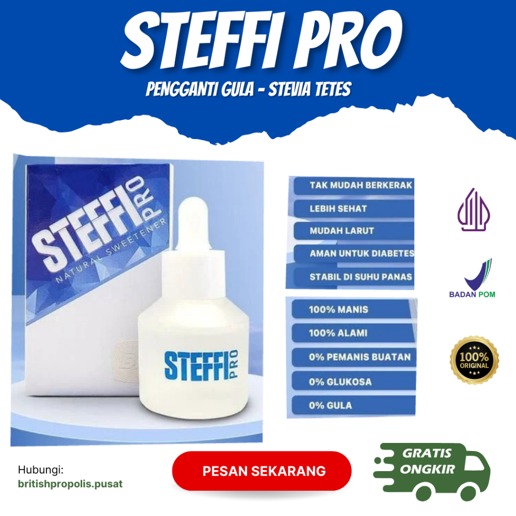 

Steffi Pro 30ml Pemanis Alami Pengganti Gula - Daun Stevia - Stevia Tetes