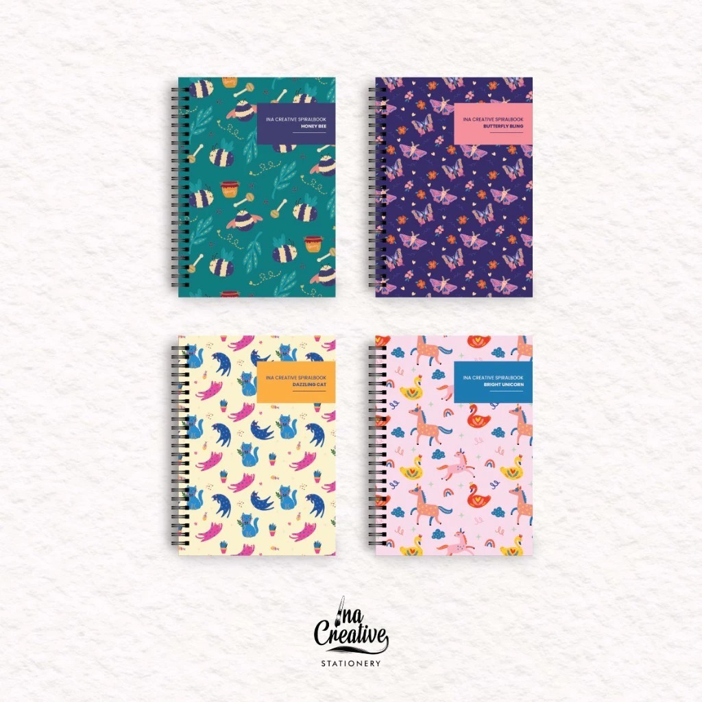 

INA CREATIVE Notebook spiral hardcover Animal season A5 Buku Catatan isi 50 lembar bergaris