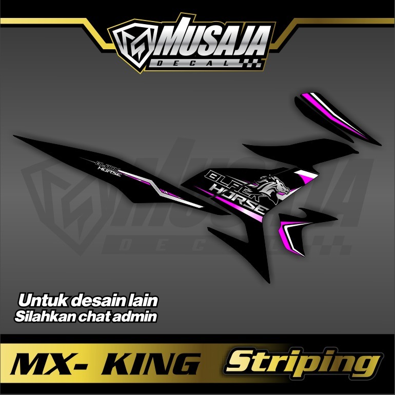 Striping transparan / non transparan uv mx king pink putih non full body bebas request