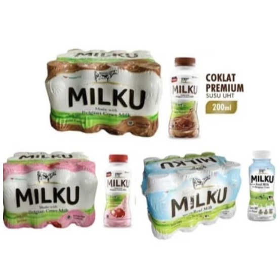 

Milku susu UHT 200ml 1 karton 12 botol