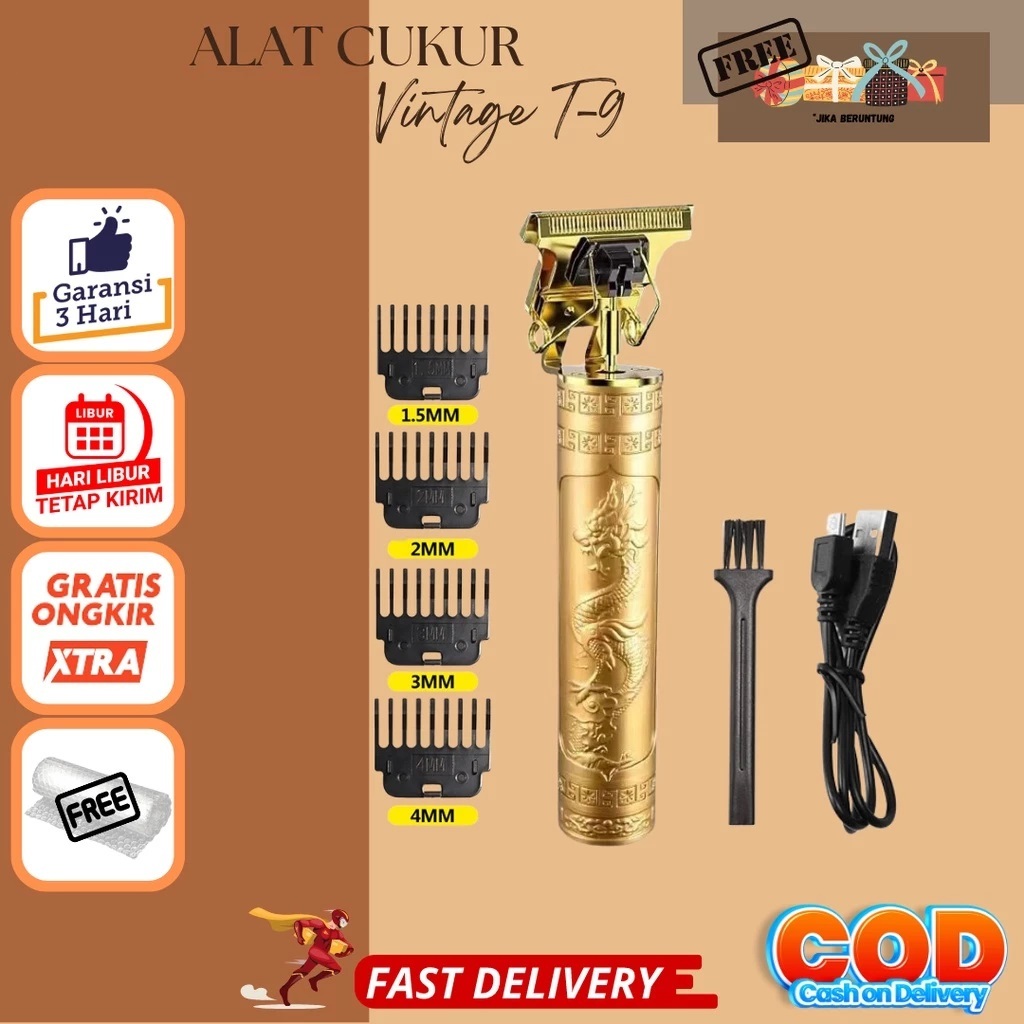 Alat Cukur Rambut Profesional Hair Clipper Vintage / Alat Cukur Elektrik Mesin Cukur Rambut Cas