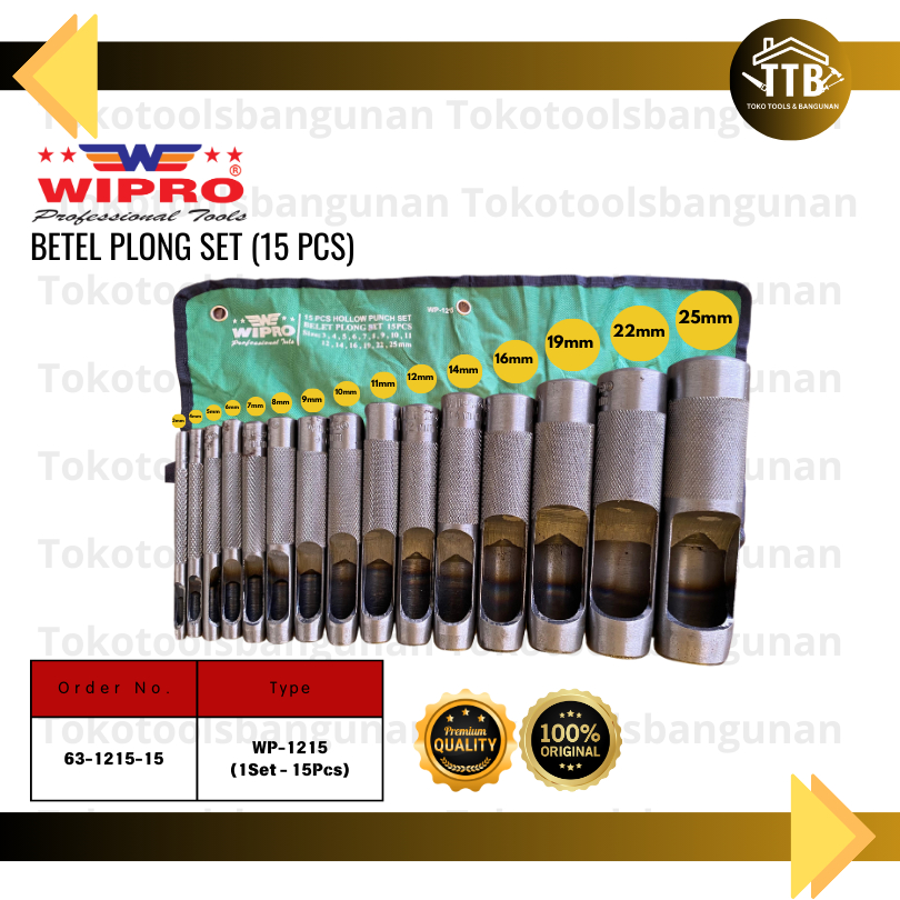 Wipro Betel plong/Hollow Punch 15 Pcs