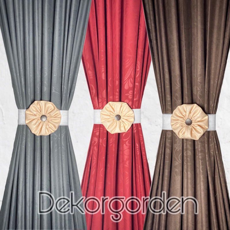 Gorden Kupu Kupu Jendela Minimalis Polos Tebal Tali ikat Pita Mewah