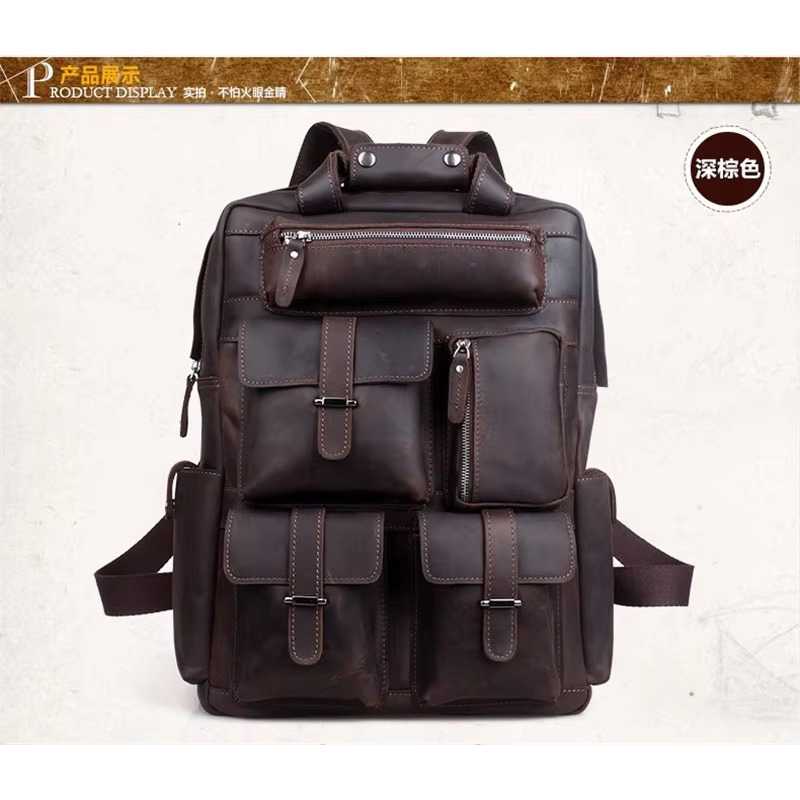 Tas Ransel Kulit Crazy Horse Vintage Pria - Tas Ransel Sekolah Pria