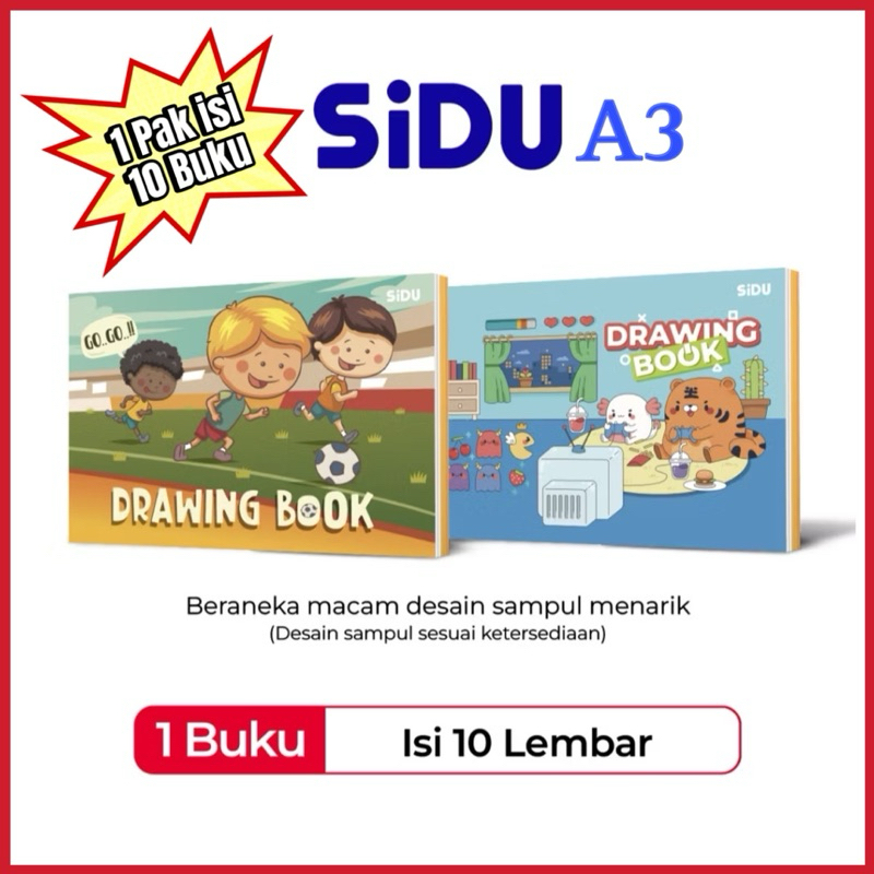 

BUKU GAMBAR SIDU A3 1 PACK / BUKU MENGGAMBAR A3 SIDU 1PAK 10 BUKU