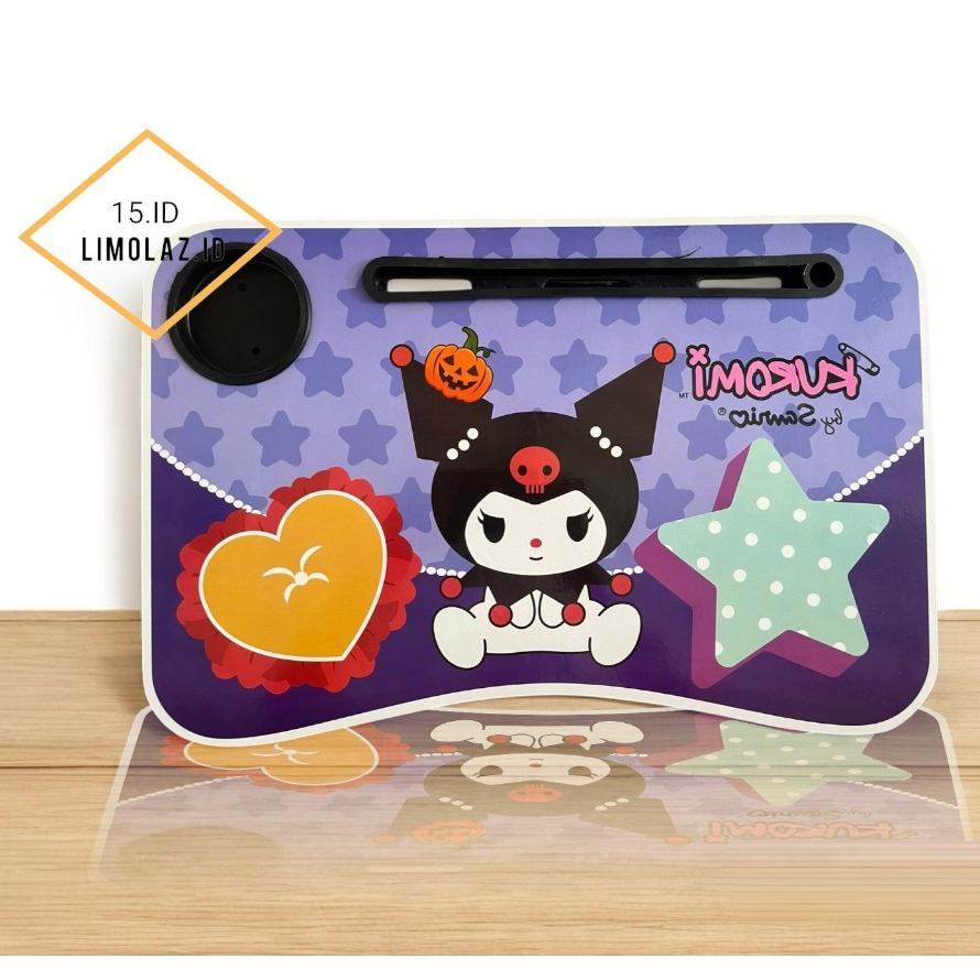 MEJA LAPTOP / MEJA BELAJAR / MEJA LIPAT KARAKTER KUROMI UNGU