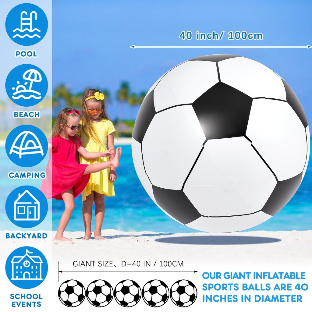 100cm Bola Pantai Tiup Raksasa PVC Beach Ball Inflatable Bola Tiup Jumbo