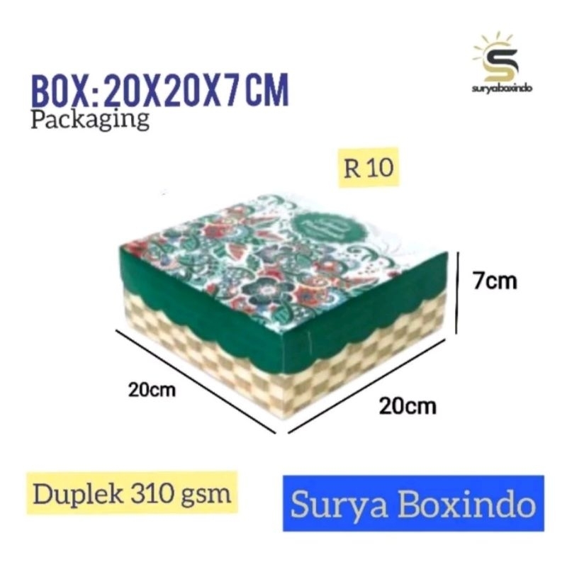 

Box 20x20x7 cm - R10(Eceran) /Duplek/kotaknasi/boxnasi/