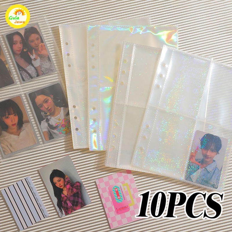 

(10 Lembar) 4p Sleeve One Side & Double Side Photocard Hologram A5 6 Ring Untuk 6lubang Longgar Leaf Filler Transparan Binder