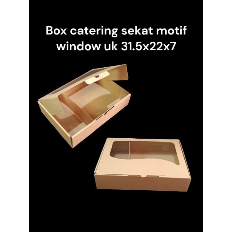 

Box Eflute polos catering sekat window motif uk 31,5x22x7.