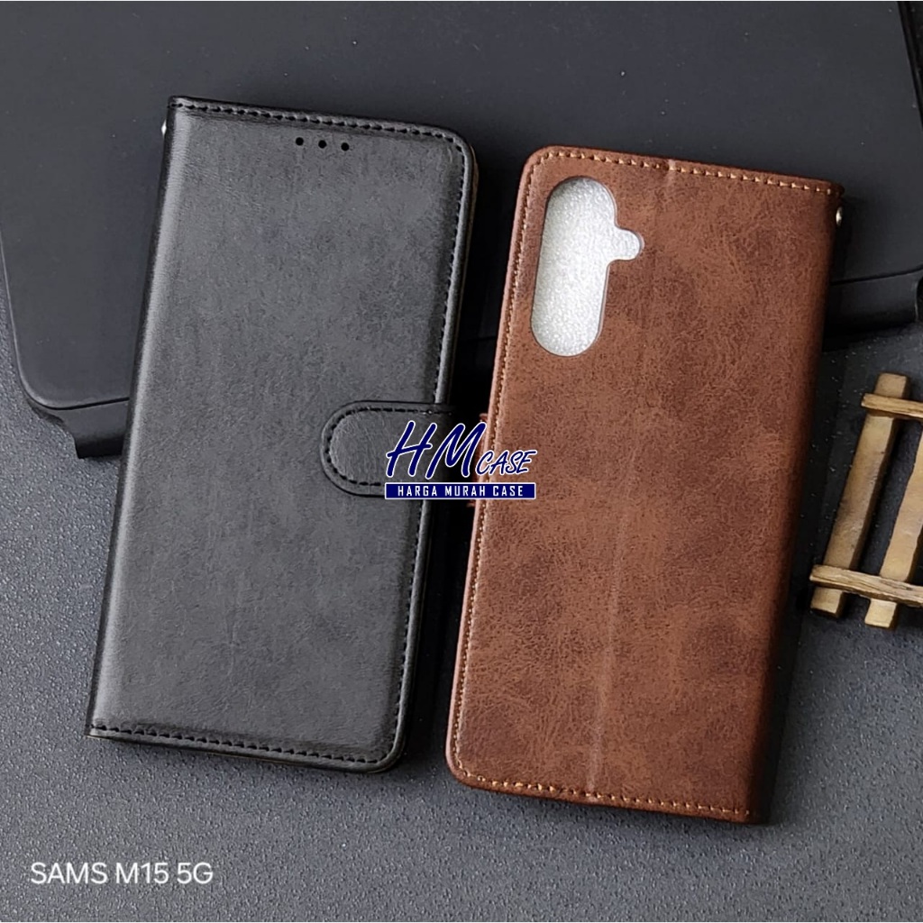 Samsung M15 Samsung M35 Samsung M55 Case Flip Cover Kulit Sarung Buku Samsung M15 Samsung M35 Samsun