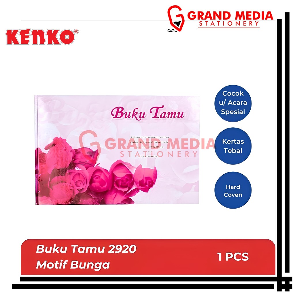 

[GRAND MEDIA] BUKU TAMU KENKO MOTIF BUNGA BT-2920