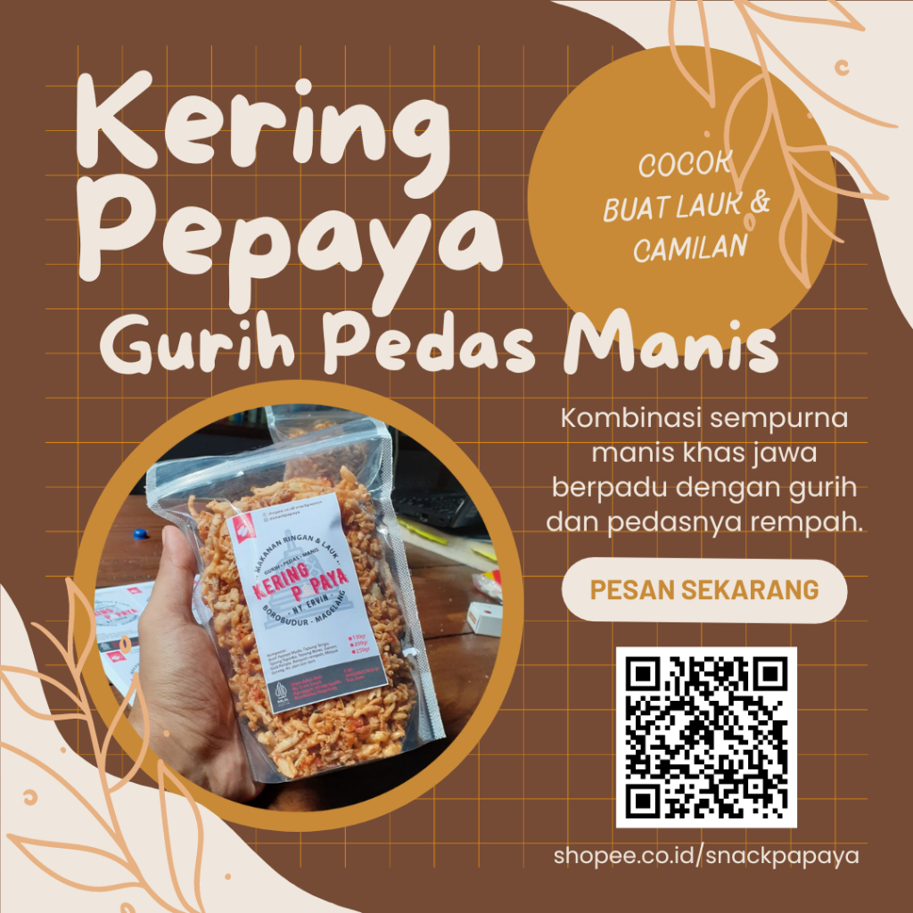 

[Ny.Ervin Snack] Makanan Ringan Snack Papaya Pepaya Gurih Pedas Manis Camilan dan lauk teman nasi