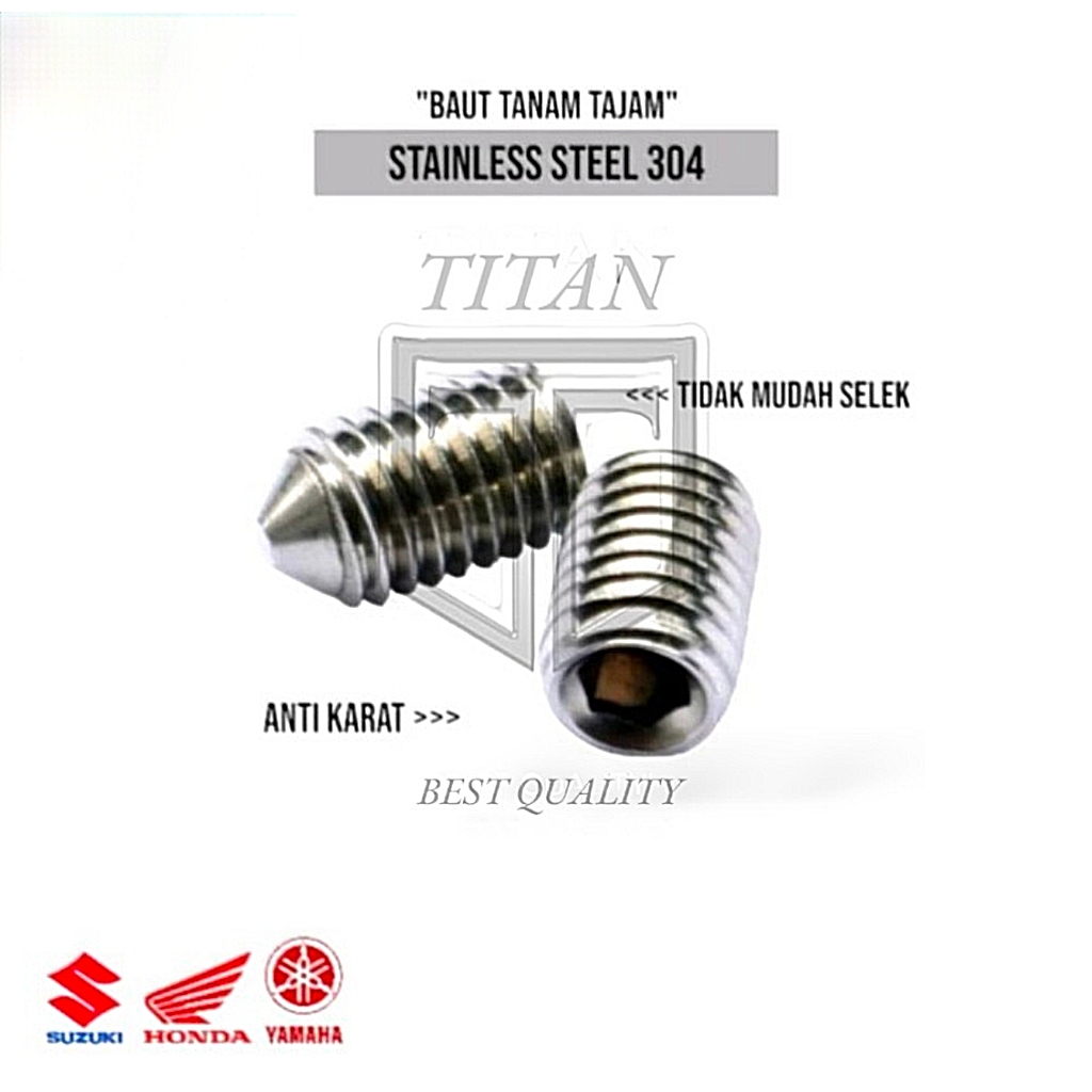 (1 PCS) BAUT TANAM TAJAM M10 X 15 / BAUT TANAM L M10 x 15 / BAUT TANAM 10MM X 15MM SS 304 BAUT TANAM