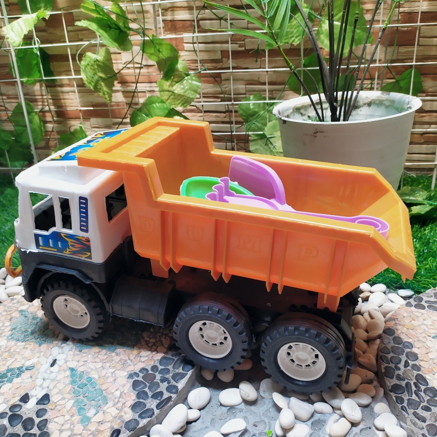 Mainan truk pasir - Dump truk - truk tanah jumbo - dump truk pasir pantai
