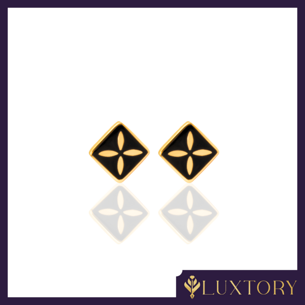 Anting Emas Tauge Varian Black Layang Permata 6K