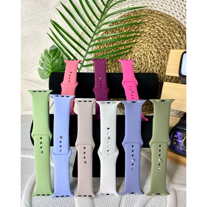 Strap untuk Smartwatch [Polos] Tali jam tangan Smartwatch T500 T55 42mm 44mm Strap smartwatch