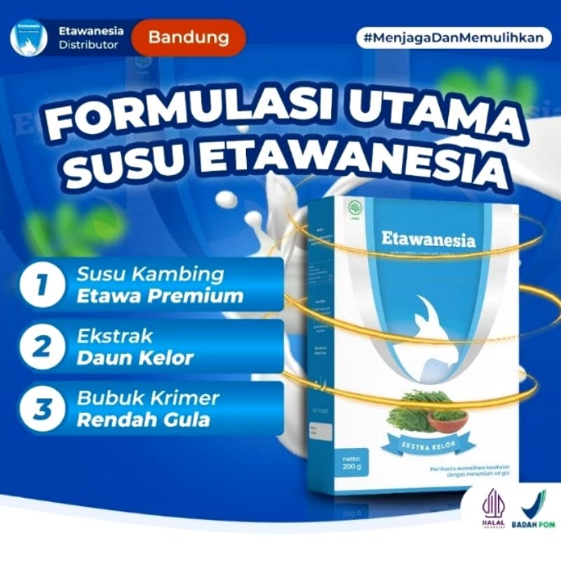 

Susu Kambing Etawanesia Etawa Biru | Etawanesia Susu Kambing Murni 100% Menyembuhkan Sesak Nafas, Asam urat, Kolesterol