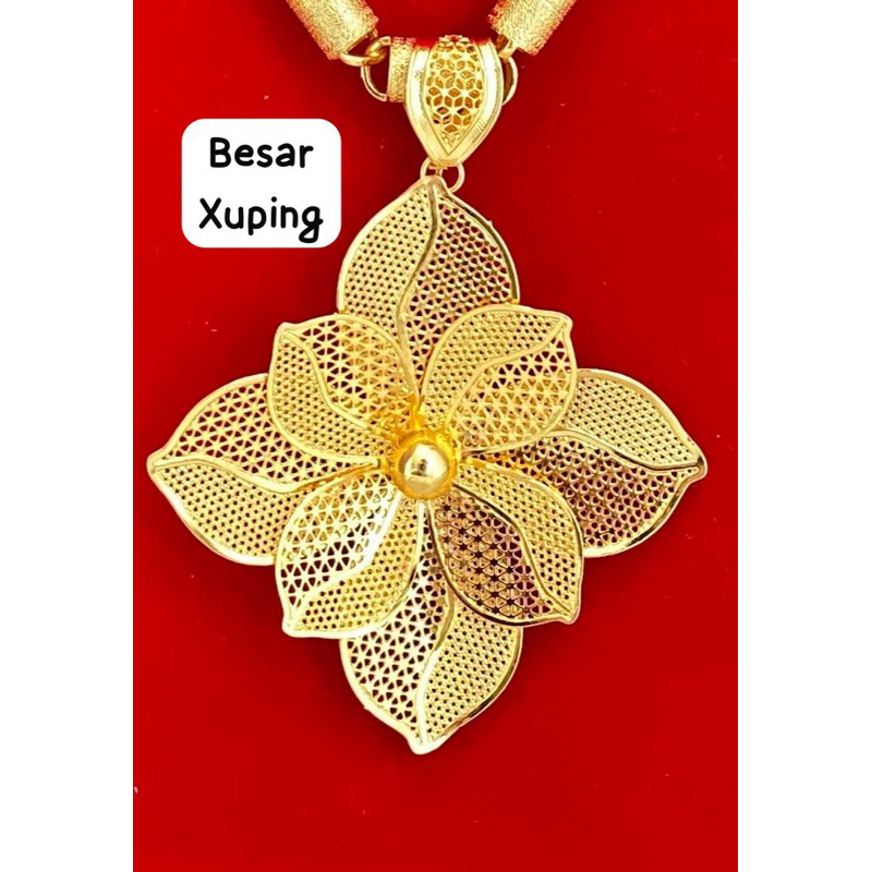 Liontin kalung xuping mawar besar lapis emas24k