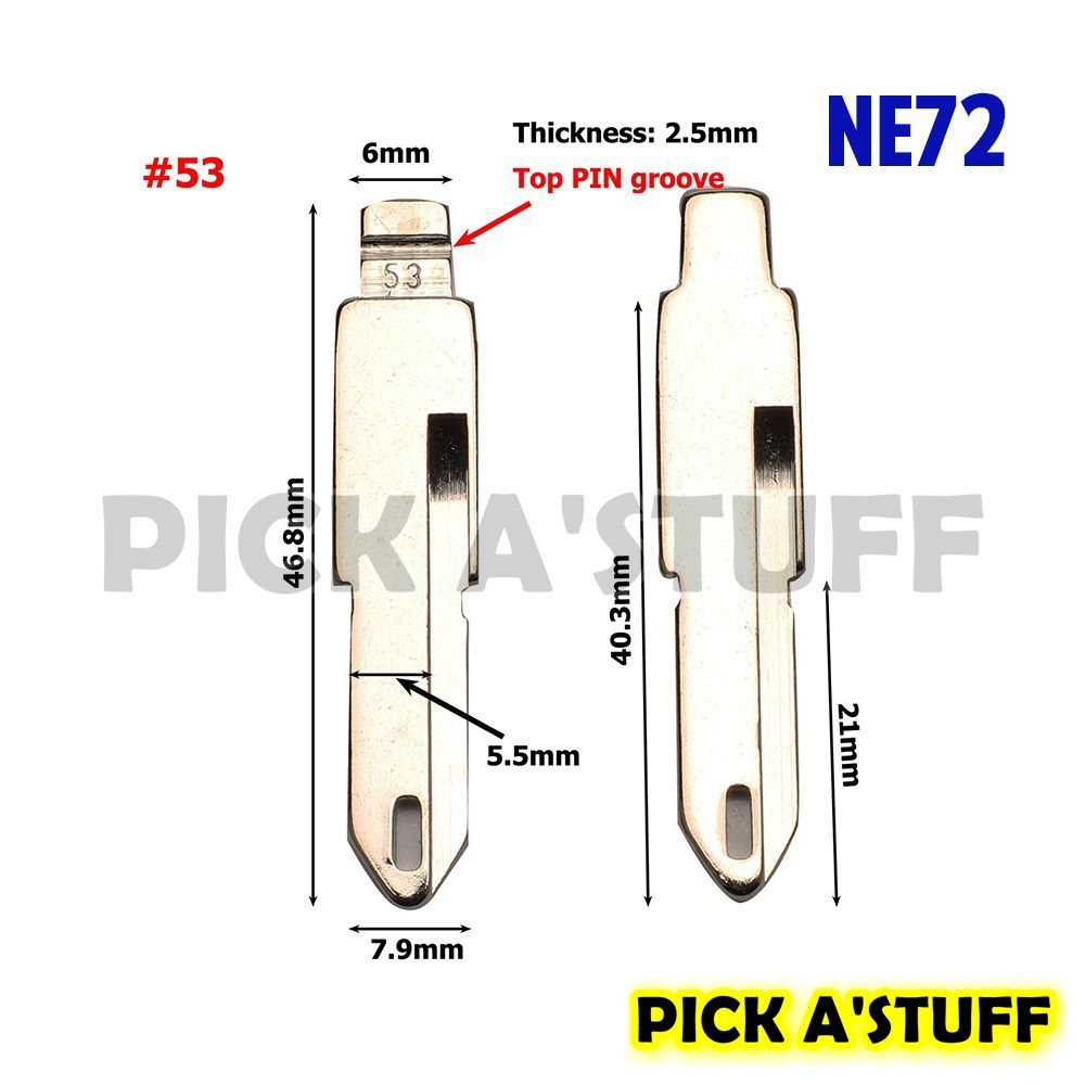 Batang Kunci Lipat Flip Key Anak Kunci Key Blade Peugeot 206 306 106 406 NE72
