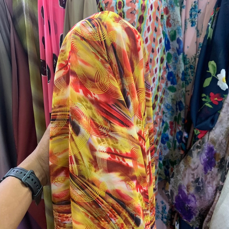 kain sifon motif - kain ceruti motif - ceruti premium - kain sifon gradasi - kain dress sifon - kain