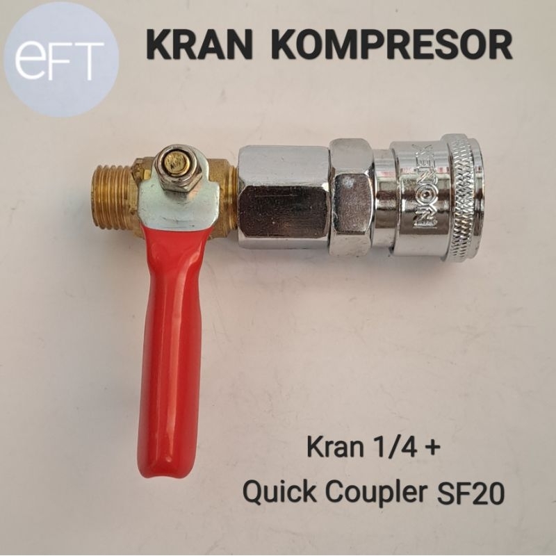 Kran sambungan kompresor Quick Coupler SF20 dan kran 1/4