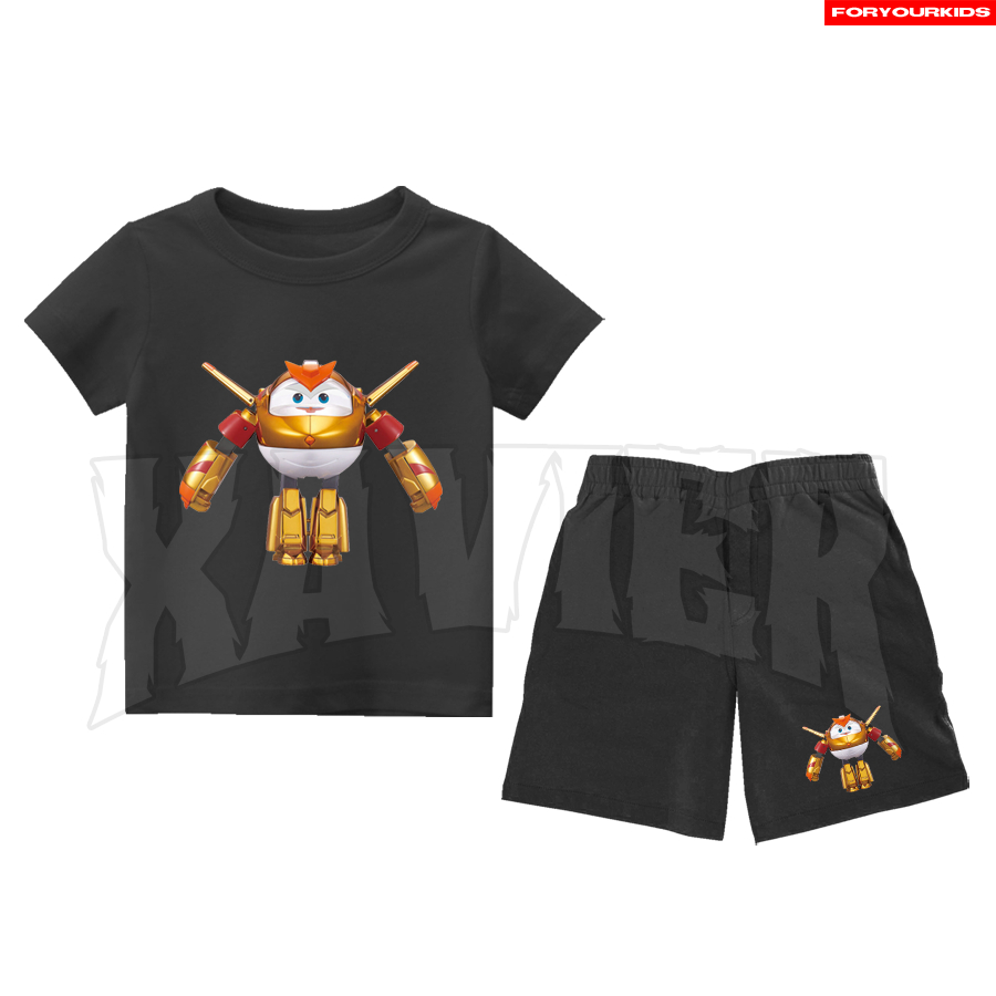 SETELAN ANAK GOLDEN BOY SUPER WINGS ONE SET ANAK SETELAN KAOS CELANA PENDEK ANAK