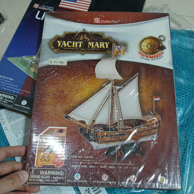 Cubicfun 3D Puzzle Yacht Mary/ Lincoln Memorial Mainan Edukasi Anak