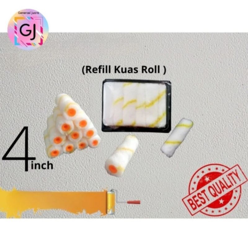 Bulu Roll Cat Mini - Refill Kuas Cat - Bulu Roll cat Panjang 4 inch