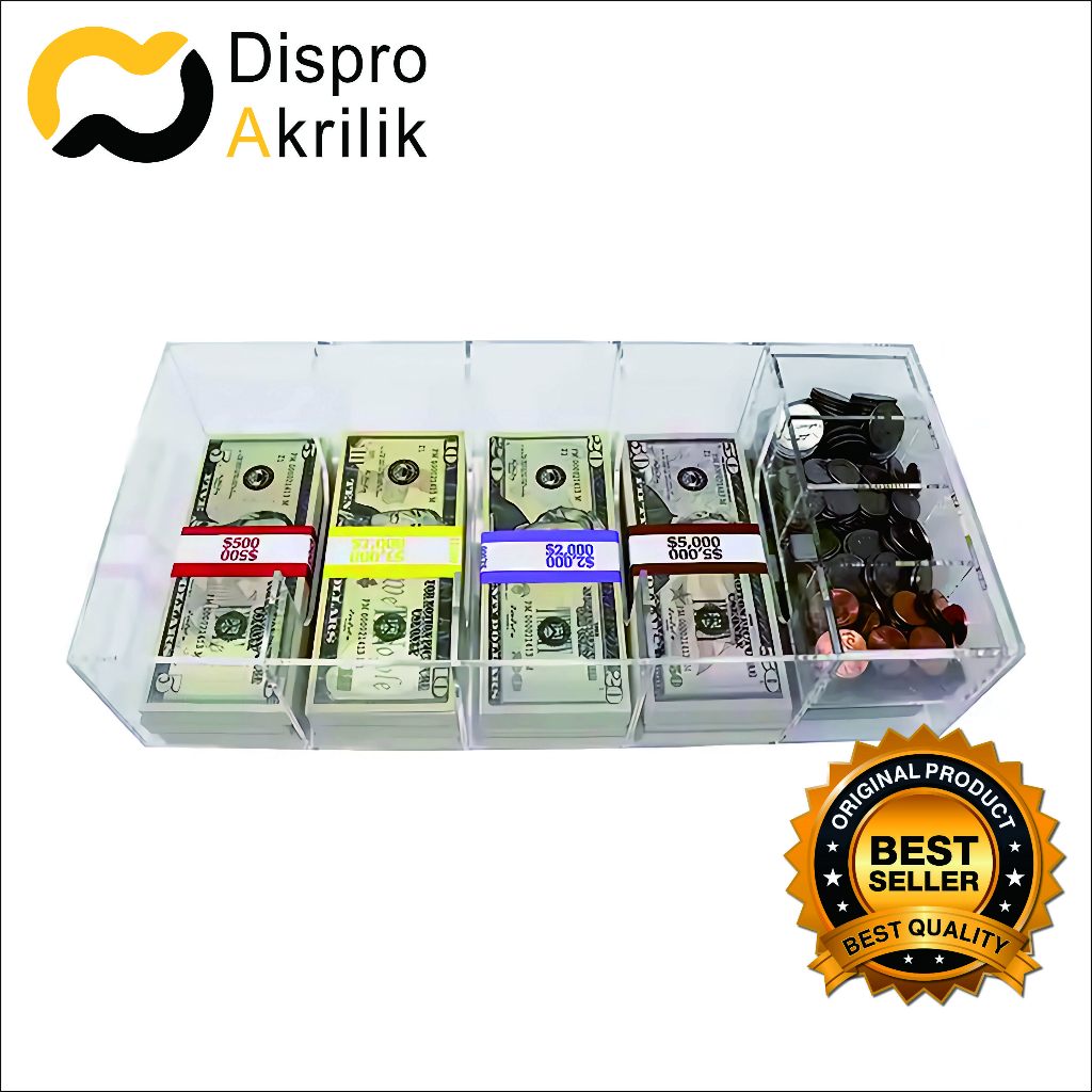 Akrilik Tempat Uang / Kotak Uang Akrilik / Acrylic Kotak Uang Kasir / Kotak Uang Kasir Bisa Custom