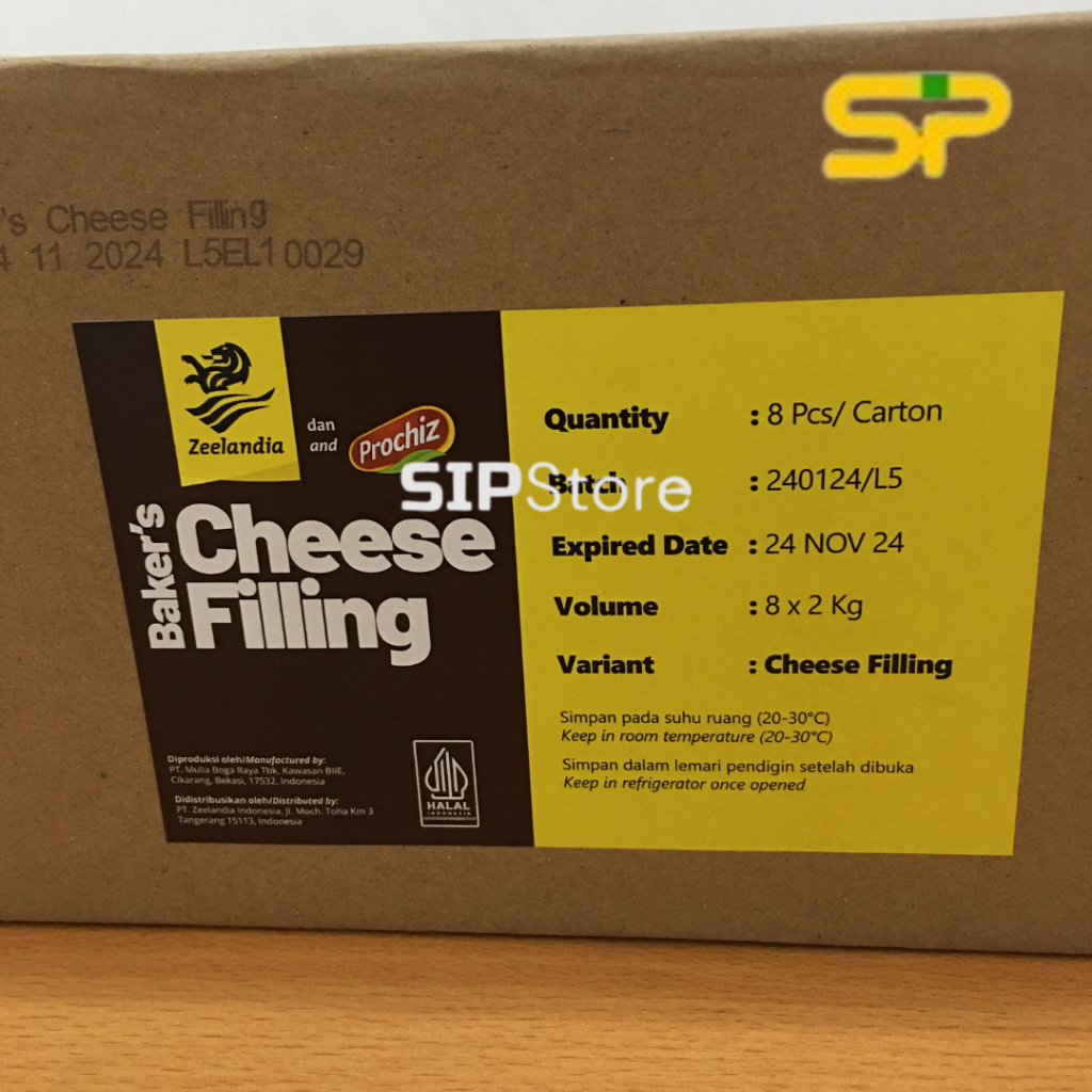 

Zeelandia Prochiz Bakers Cheese Filling 8 x 2 Kg / Filling Keju Prochiz Zeelandia 8×2 Kg