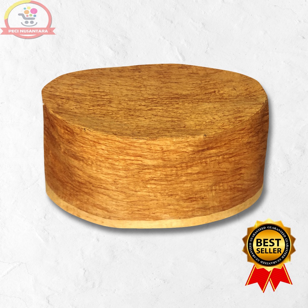 Peci Kulit Kayu Motif Polos Bulat