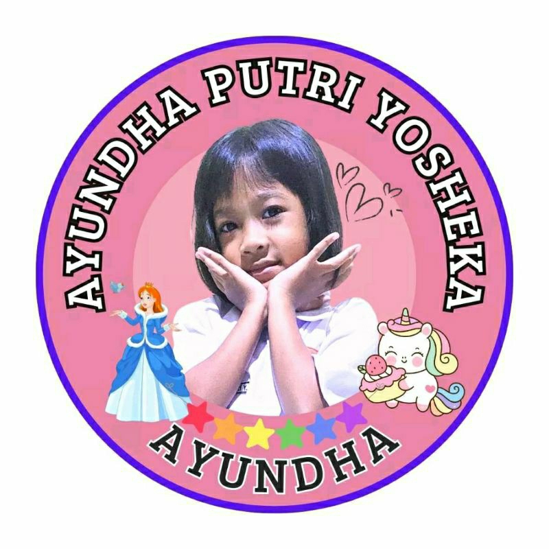 

Stiker bulat ulang tahun anak sticker ultah free design custom foto
