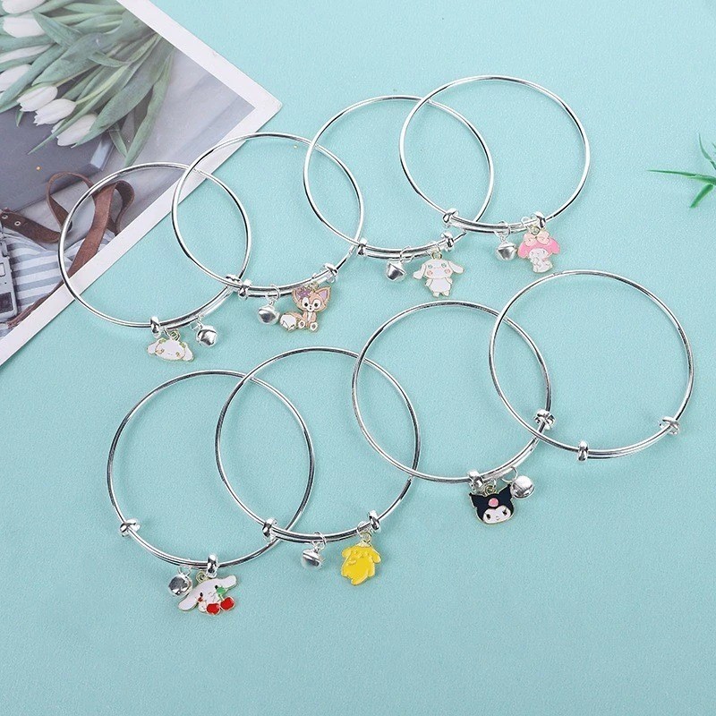 PROMO AKSESORIS WANITA GELANG RING SANRIO KULOMI STAINLESS MOTIF SANRIO BELL ANTI KARAT / Gelang Tan