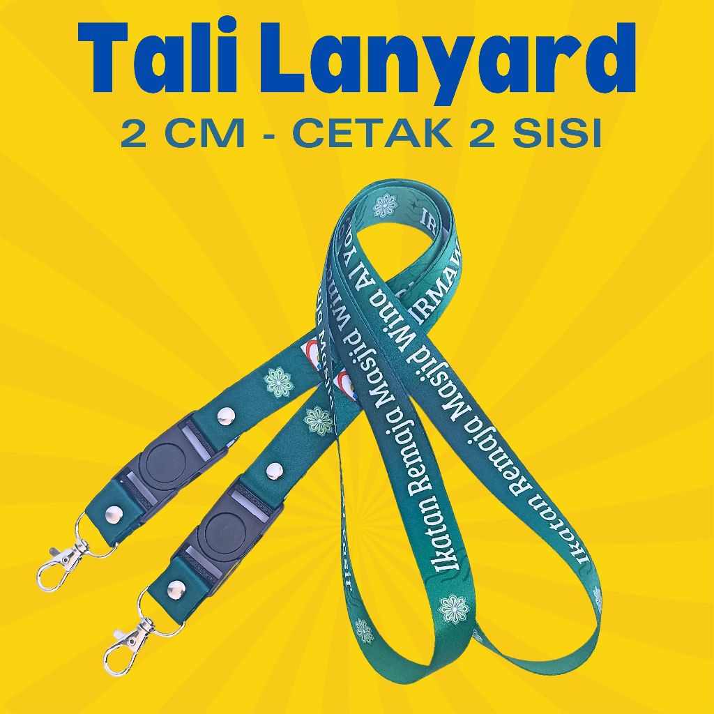 

CUSTOM TALI LANYARD TALI ID CARD FULL PRINTING 2CM 2 SISI