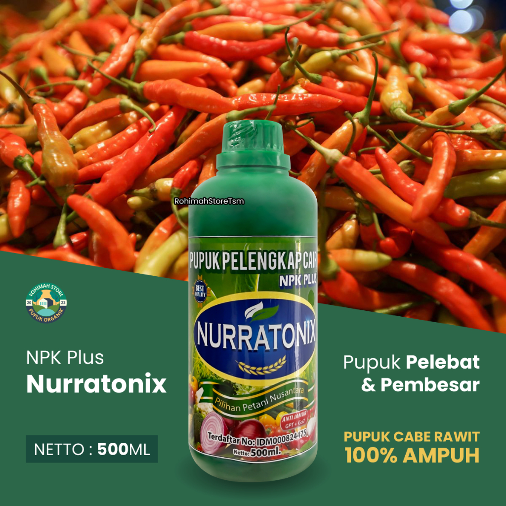 pupuk cabe rawit berbuah lebat NPK NURRATONIX pupuk pelebat dan penyubur buah cabe rawit - pupuk cab