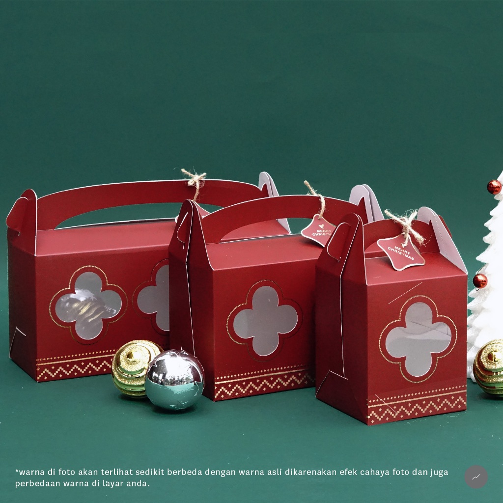 

10pcs Gable Box Natal Christmas Dus Kue Kering Natal Packaging Kotak Natal